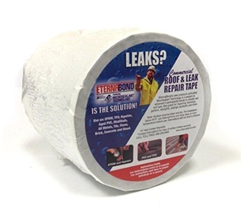 White Eternabond Mobile Home RV Rubber Roof Repair 4" x 20' - 20 Foot, 20 Feet